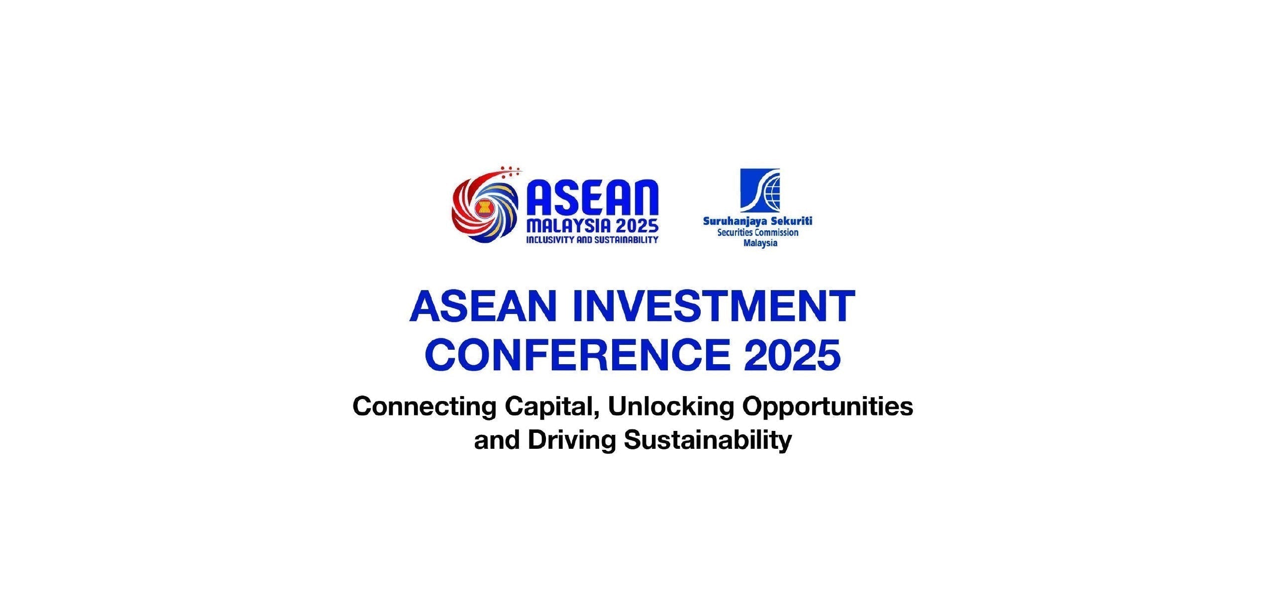 An image showing logo of Asean Investment Conference 2025 held by Asean Malaysia 2025 and Securities Commission Malaysia