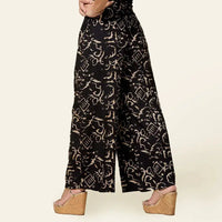 Batik Wide Leg Trousers - Black Diwanie