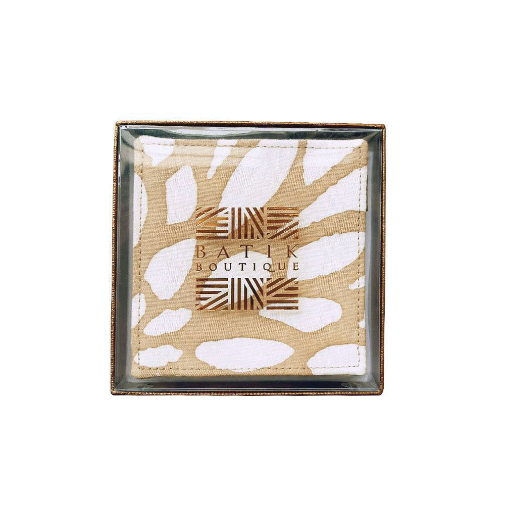 Batik Coaster Set (Reversible) - Tan Bunga - Batik Boutique
