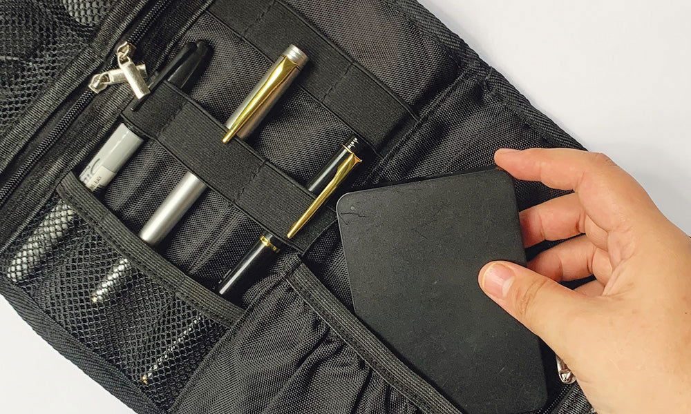 Batik Roll Up Travel Pouch - Midnight Arabesque - Batik Boutique