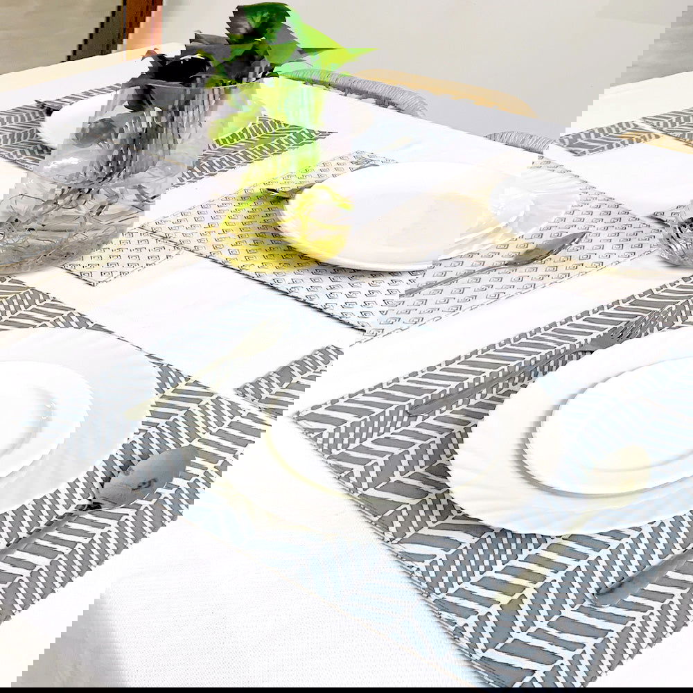 Homeware Gift Set (Reversible) - Grey Banana Leaf - Batik Boutique