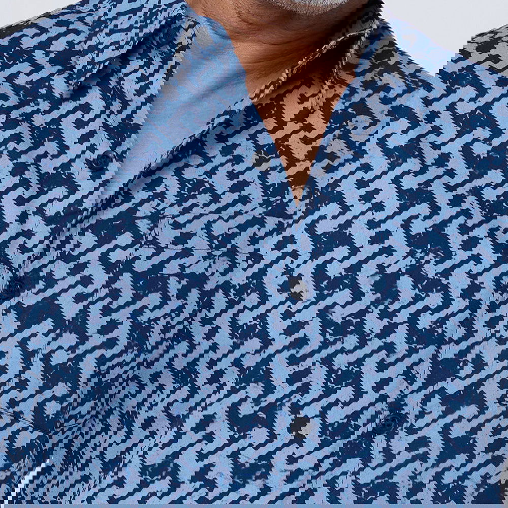 Men's Batik Shirt - Midnight Arabesque - Batik Boutique