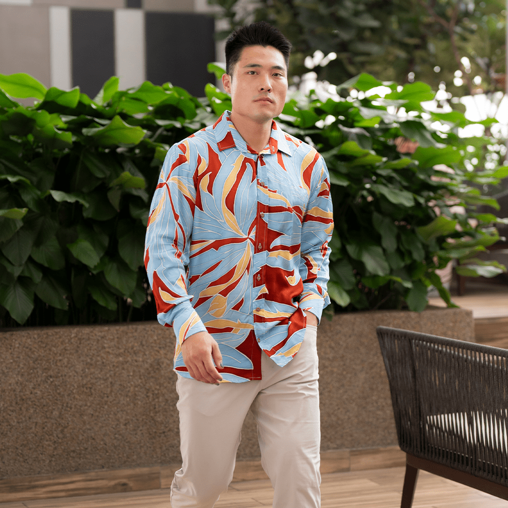SALE) Men's Long-Sleeved Batik Shirt Sunset Palma – Batik Boutique