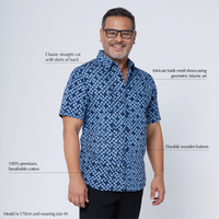 Men's Batik Shirt - Midnight Arabesque Batik Boutique