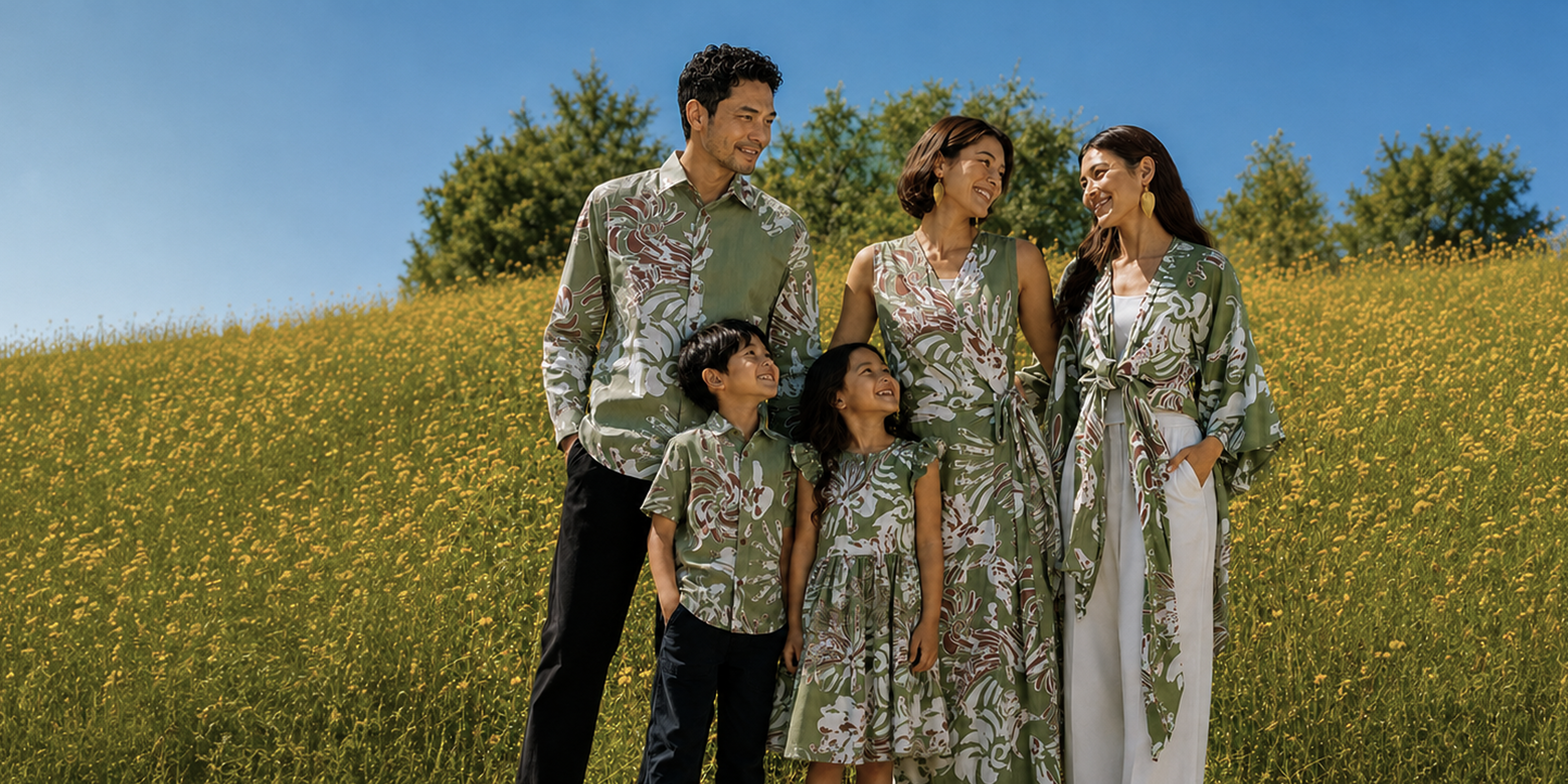 Family in Moss Reef outside