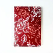Batik-Inspired Notebook & Pen - Red Hibiscus