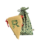 Batik Burlap Bunting - Merry Christmas showing the R