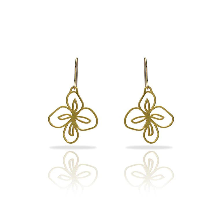 Gold plated flores earrings 