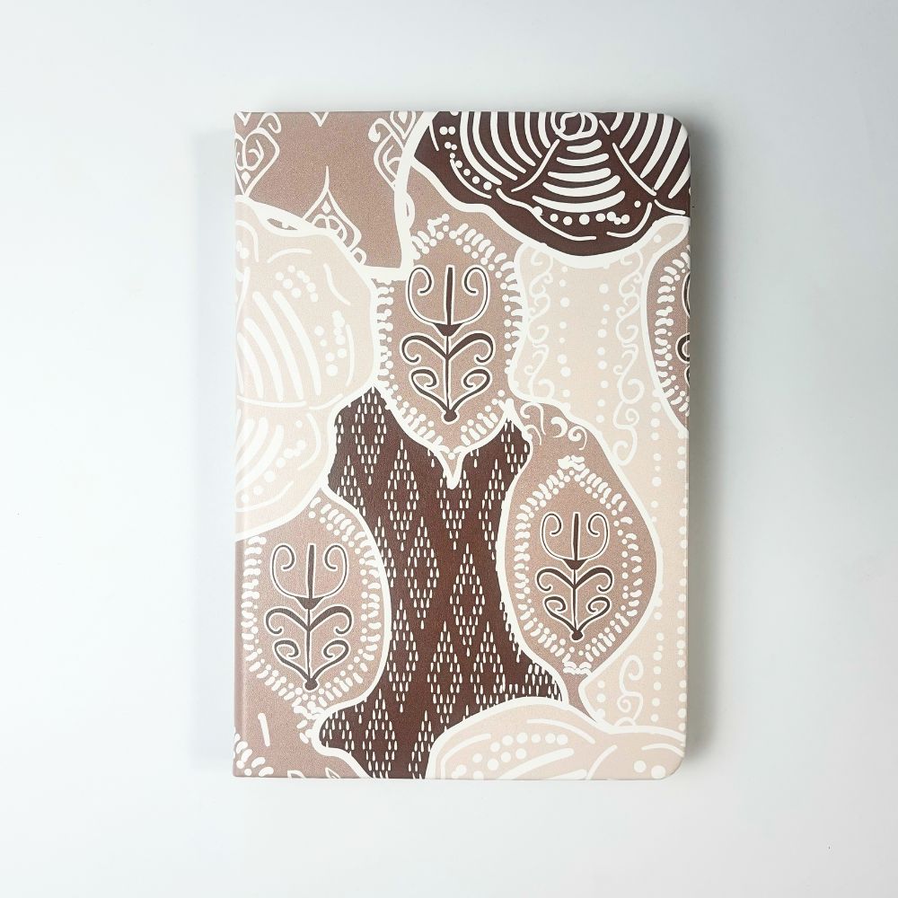 Batik-Inspired Notebook & Pen - Taupe Petola