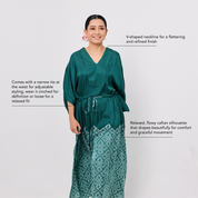Alysya Caftan - Emerald Songket