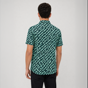 Men's Batik Shirt - Emerald Arabesque