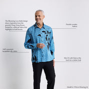 Description of long sleeve blooming lace in azure 