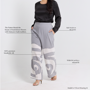 Batik Wide Leg Trousers - Silver Rose