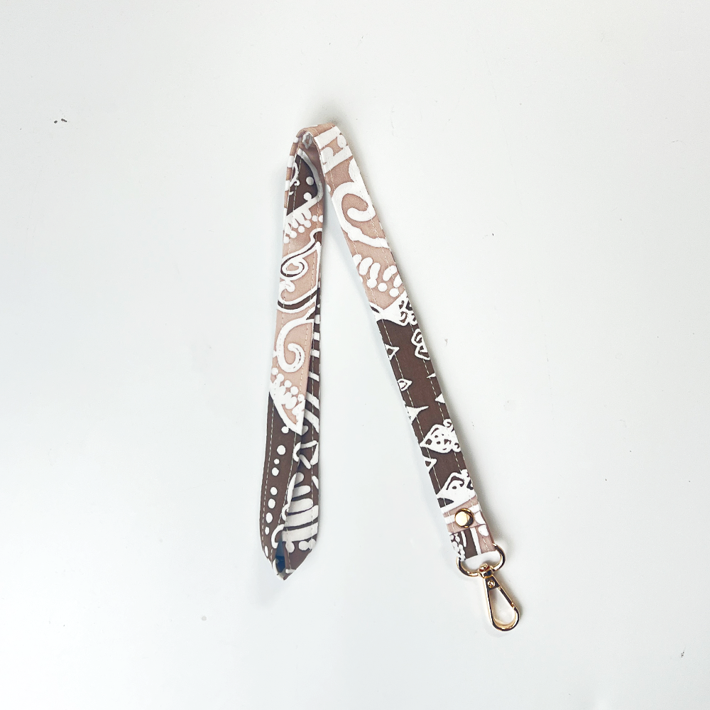 Batik Lanyard and Luggage Tag - Taupe Petola