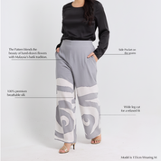 Batik Wide Leg Trousers - Silver Rose
