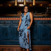 Batik Maxi Dress - Azure Blooming Lace