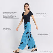 Description photo of the Azure blooming lace pants 