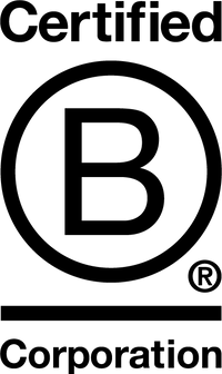 Certified B Corporation logo with a black circle and letter 'B' on a white background