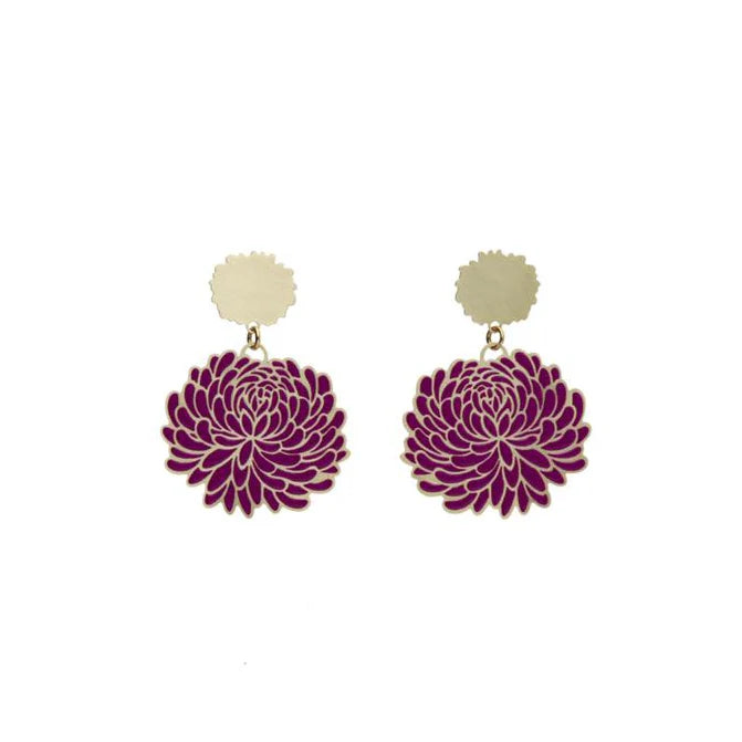 Pair of bb emcrace brisna earrings designs on a white background
