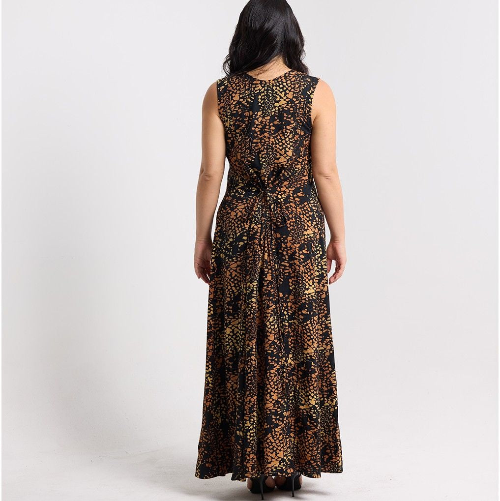  Black leopard Maxi dress  back view 