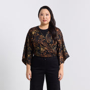 Tie Front Kimono - Black Leopard