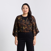 Tie Front Kimono - Black Leopard