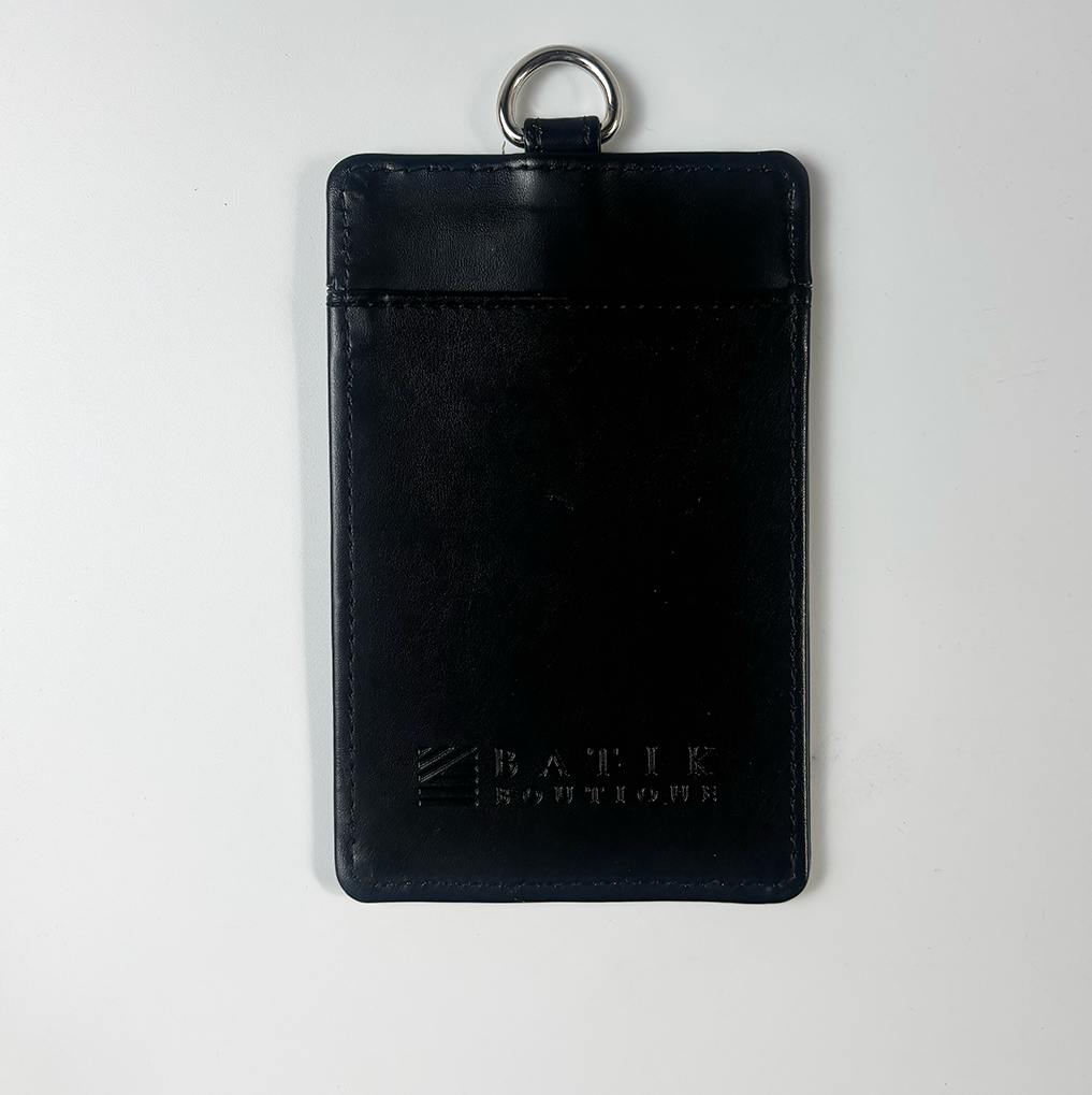 Batik Lanyard and Luggage Tag - Black Floret