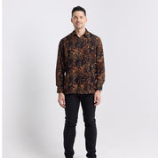 Black Leopard men's Long sleeve front view 