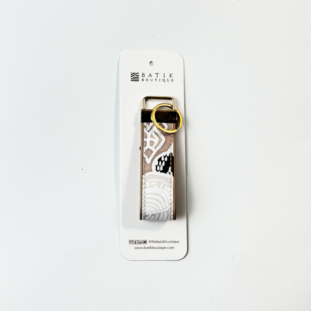 Batik Key Fob - Taupe Petola