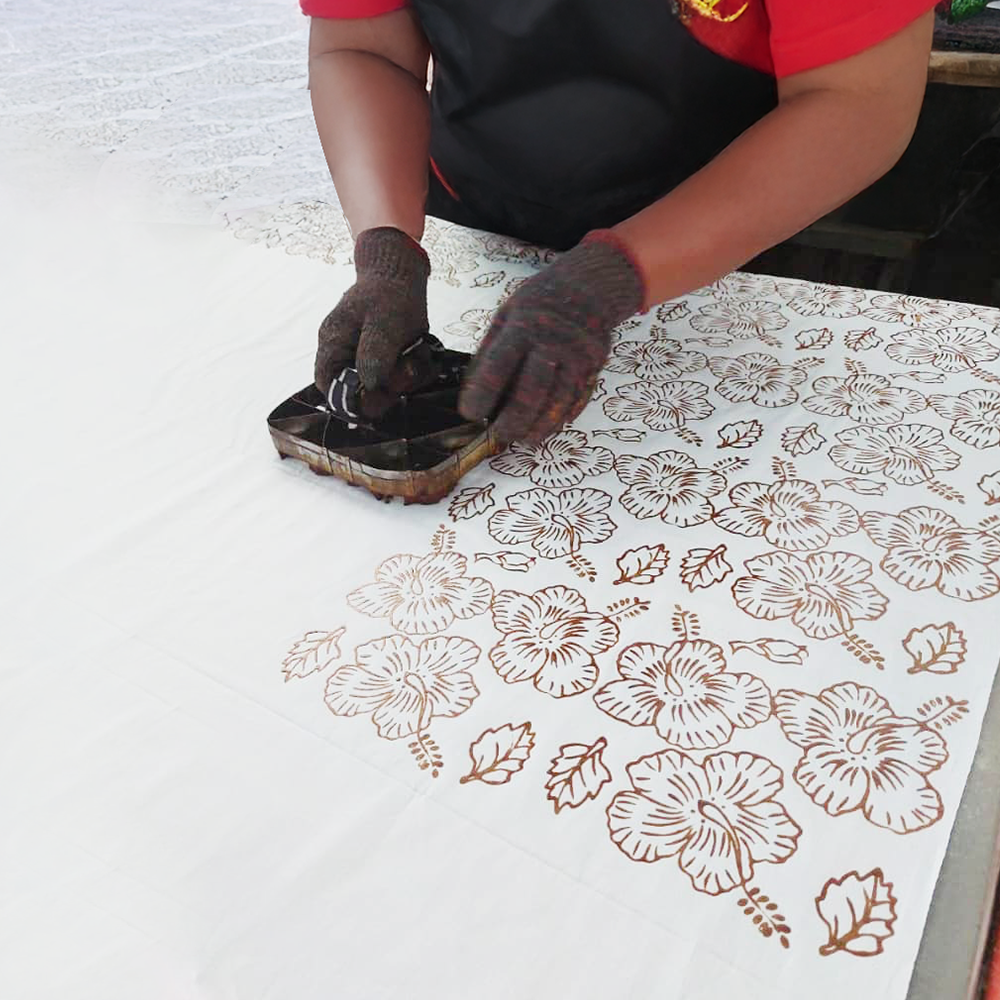 Batik Lanyard - Red Hibiscus