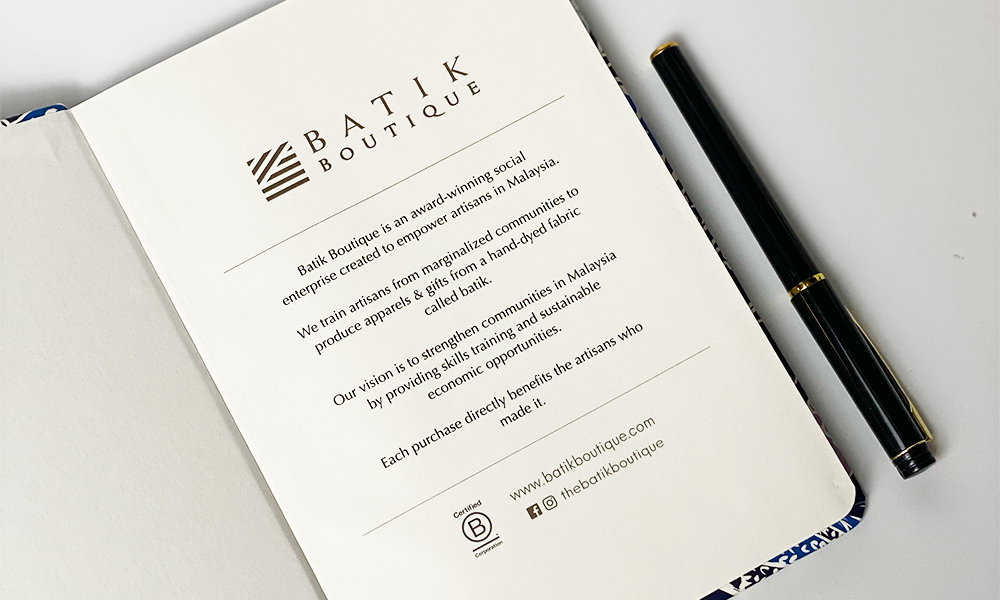 Batik-Inspired Notebook - Navy Durian - Batik Boutique