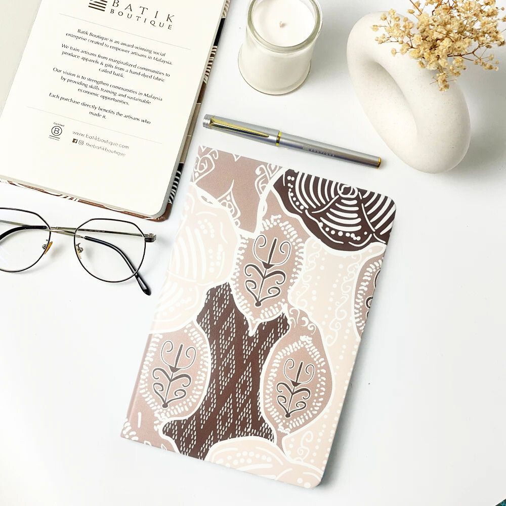 Batik-Inspired Notebook - Taupe Petola - Batik Boutique
