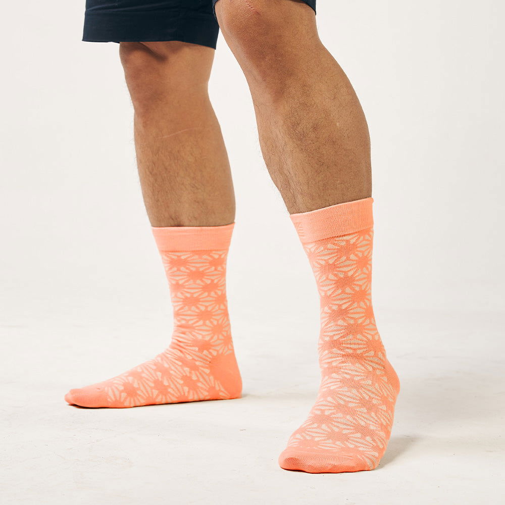 Batik-Inspired Unisex Socks - Peach Firework - Batik Boutique