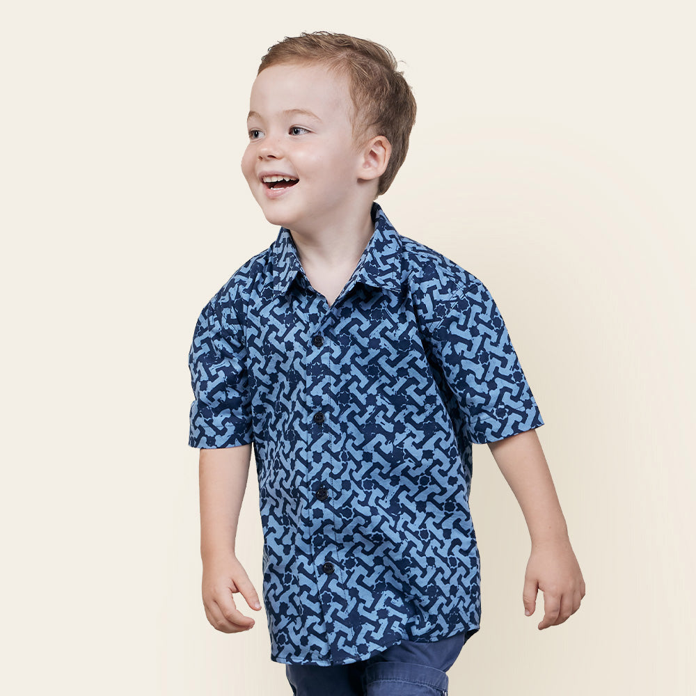 Boy's Batik Shirt - Midnight Arabesque Batik Boutique