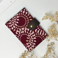 Batik + Leather Passport Cover - Crimson Lunar