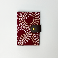 Batik + Leather Passport Cover - Crimson Lunar