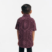 Boy's Batik Shirt Garnet Petola back view 
