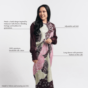  Batik Caftan Pareo  in Maroon Petola description photo 