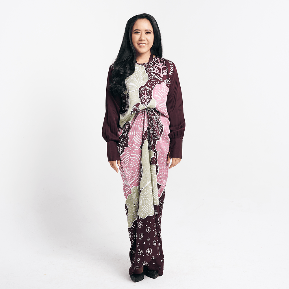  Batik Caftan Pareo  in Maroon Petola front facing photo 