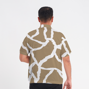 (SALE) Men's Batik Cuban Shirt - Stone Chain