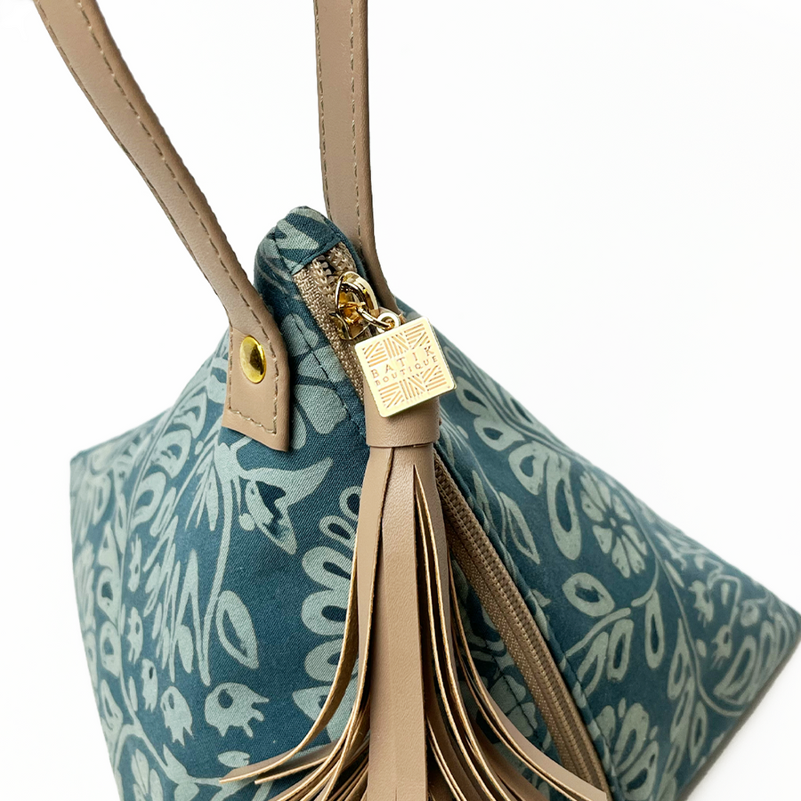ketupat bag closeup with batik boutique logo