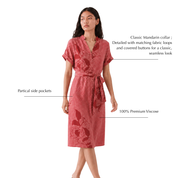 Woman wearing Batik Dress with Coral flower-inspired prints