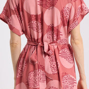Back Detailed shot showing the drawstrings of the womens ayaz dress in crimson Yuan dian 