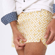 Batik Boxer Shorts - Mustard Arabesque - Batik Boutique