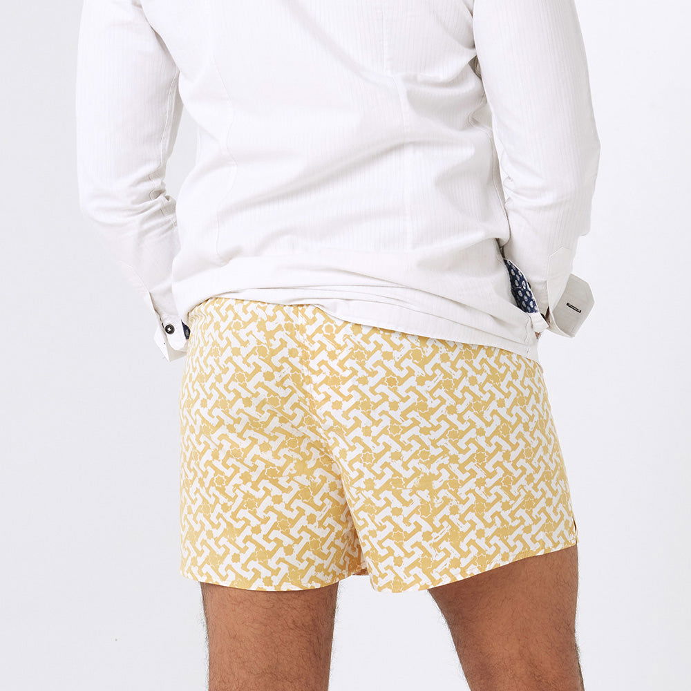 Batik Boxer Shorts - Mustard Arabesque - Batik Boutique