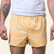 Batik Boxer Shorts - Yellow Diwanie - Batik Boutique