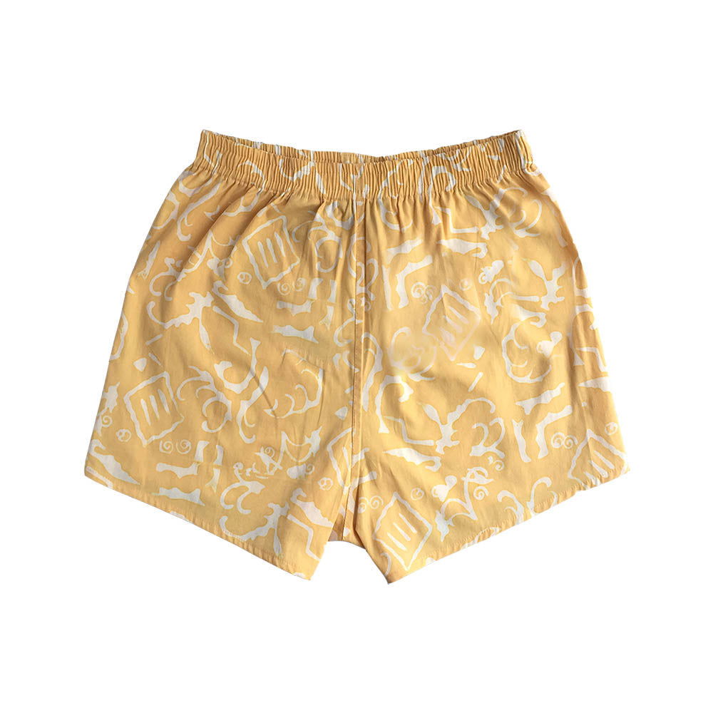 Batik Boxer Shorts - Yellow Diwanie - Batik Boutique