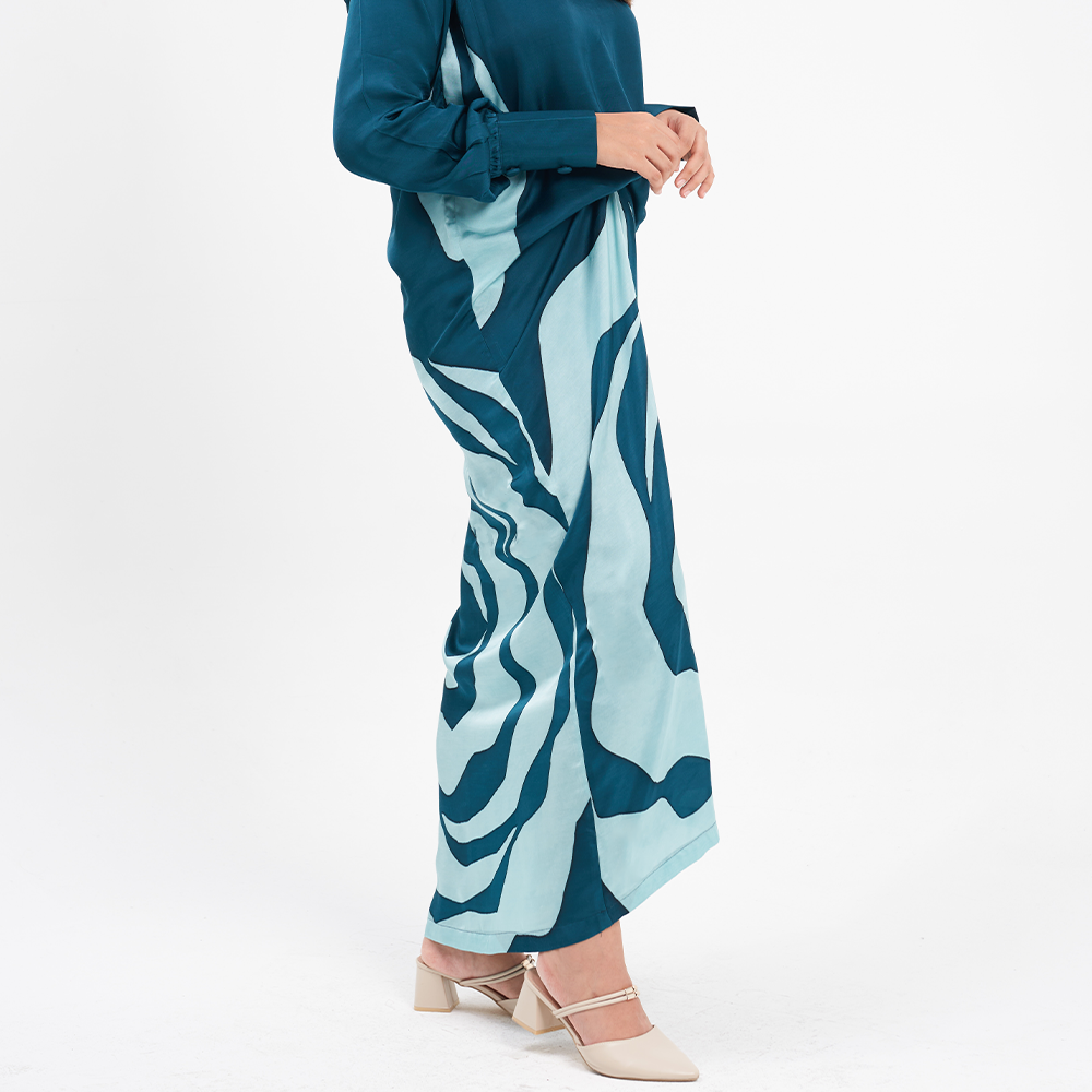 Batik Caftan Pareo - Teal Rose - Batik Boutique