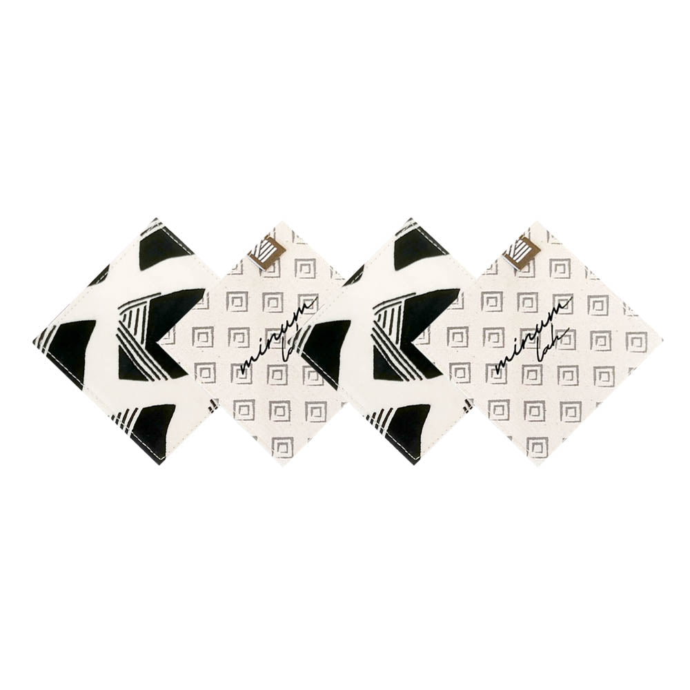Batik Coaster Set (Reversible) - Black Nasi Lemak - Batik Boutique