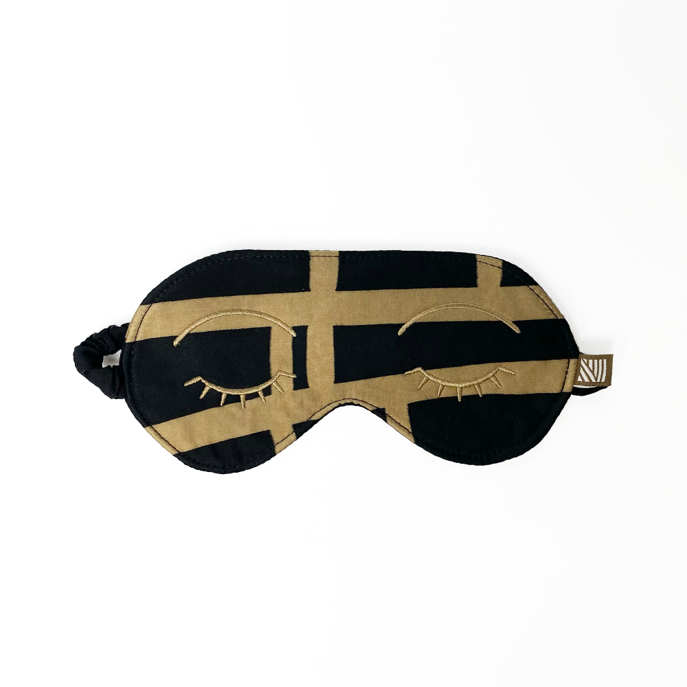 Batik Eye Mask - Black Ecru - Batik Boutique